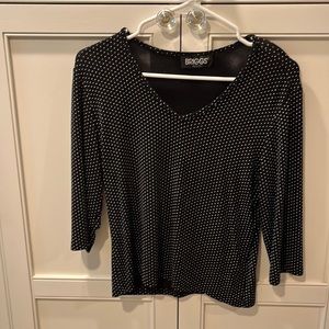 ☀️Black with white polka dots 3/4 sleeve blouse